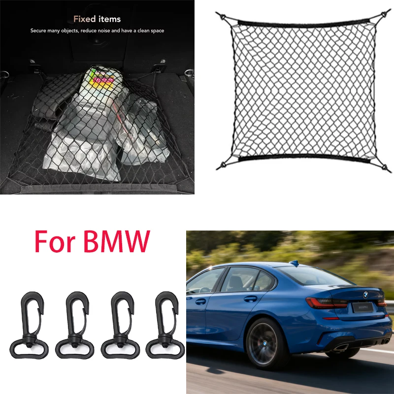 

For BMW 1 2 3 4 5 6 7 Series Car storage mesh stretchable mesh Nylon Car Rear Cargo Net Trunk Storage Organizer Net