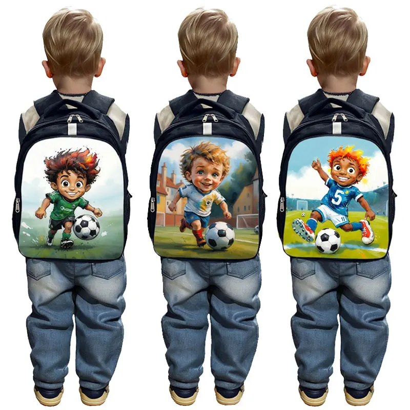 

14/16inch Cool Cartoon Soccer / Football Print Kids Backpacks Boys Girls Bookbags Children Schoolbag Teenager Backpacks Gift