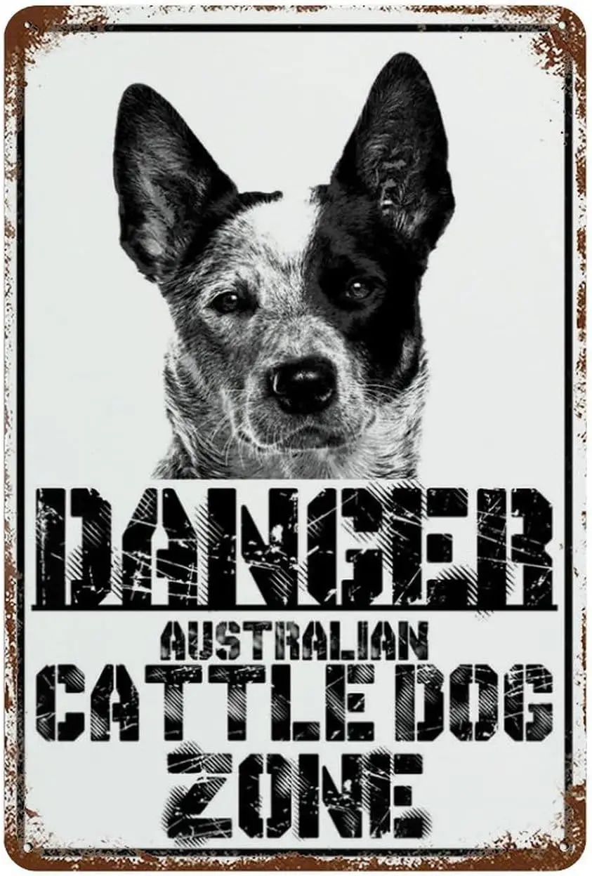 

Металлическая винтажная табличка с изображением австралийской овчарки для дома, бара, кафе, фермы, магазина, гаража или клуба, 12 x 8 дюймов