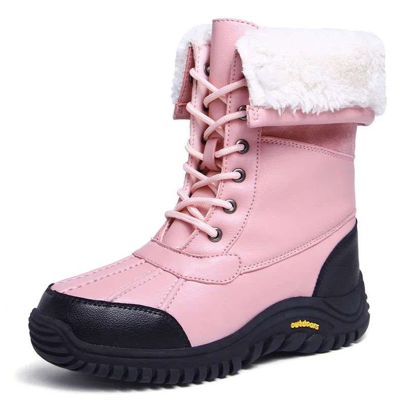 Waterproof Women & Girls Snow Boots Cold Resistance -30℃ Female Antiskid Winter High Shoes Sports Casual Size 36-42