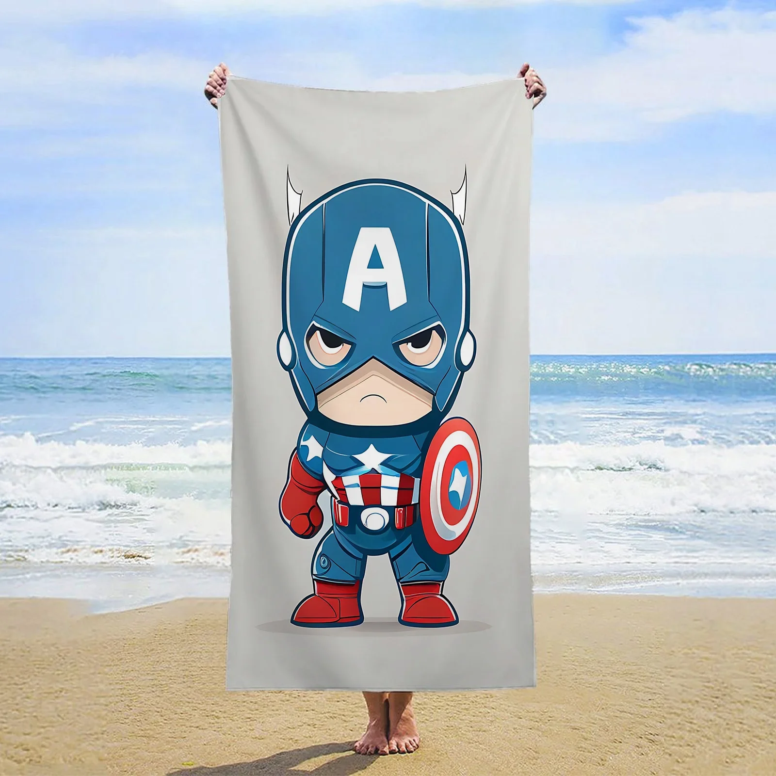 

Captain America Microfiber Towel Large Bath Towels Bathroom Serviette Microfibre Customized Beach Quick Drying Gym Shower Hair