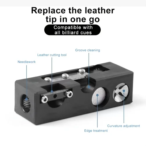 Imagen 2 del producto Herramienta para puntas de tacos de billar, moldeador de puntas de tacos de billar, accesorios para herramientas de punta de palo de billar para reemplazar y dar forma puntas de tacos