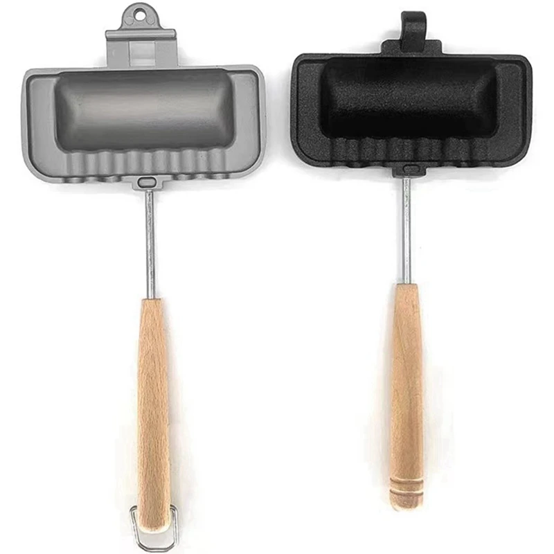 Sartén para hornear sándwich de doble cara, sartén para acampar, fabricante de queso, sandwichera, sartén abatible