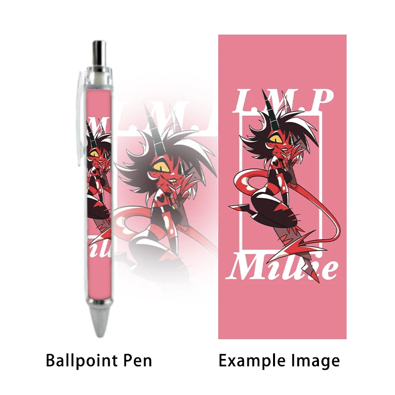 2PCS Helluva Boss Ballpoint Pen LMP Millie Kawaii Anime Movie Black Refill Stationery Writing Caneta School Kid Supplies Student