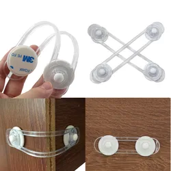 Transparent Strap Shaped Drawer Lock Baby Safety Cabinet Lock for Children Kids Finger Protection Locks Refrigerator Door Lock