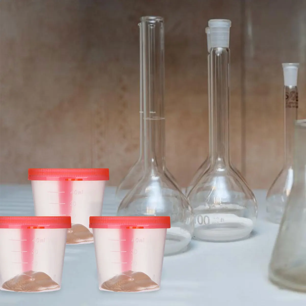 

50pcs Sampling Cups Stool Containers Specimen Medical Leakproof Sealed Units Measurement Matte Label Sterile Packaging