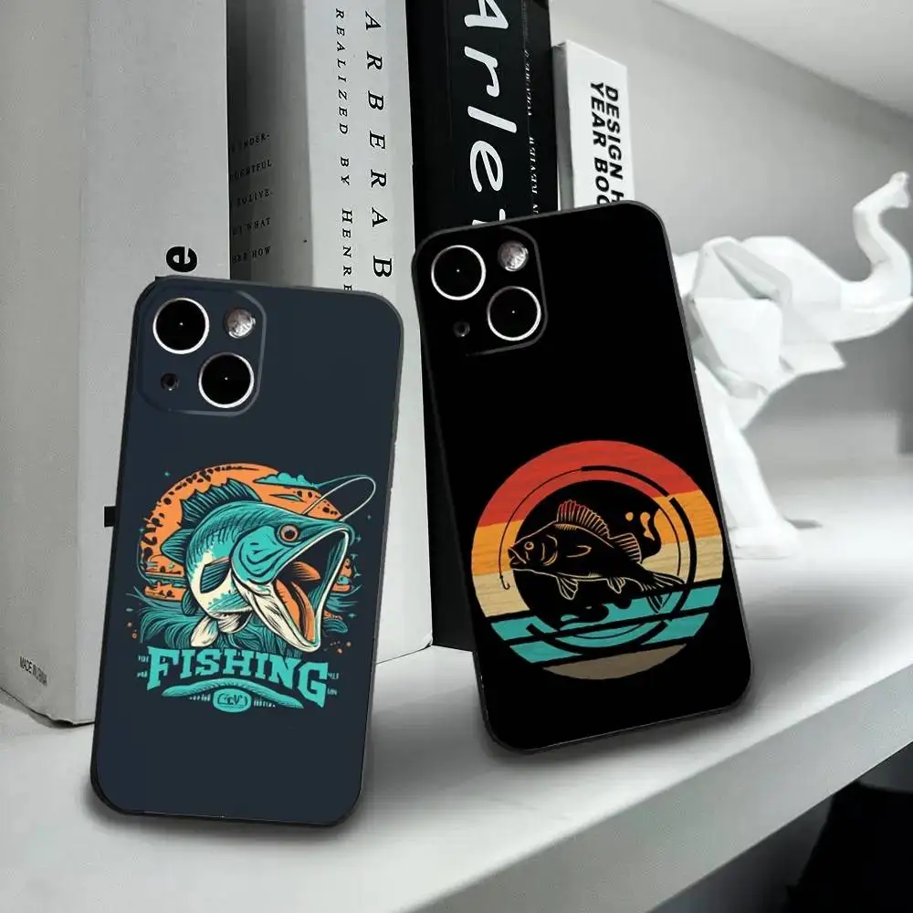 

N-Nash Fishing Cool Phone Case For iPhone16,15,14,13,12 Mini 11 Pro XR,X,XS,MAX 7,8 Plus Silicone Cover Soft Black