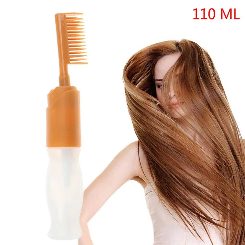 Teeth Hot Oil Treatment Styling Tool Hair Coloring Bottle With Applicator Brush Shampoo Bottle With Scale Hair Dye Brush Bottle