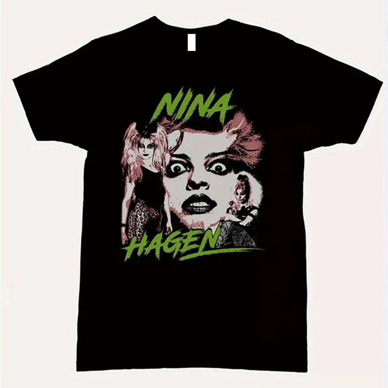 Nina Hagen Men's Retro T-Shirt Collection, Stylish Classic Style  Unisex Pure Cotton Loose-Fit Casual Shirt  streetwear