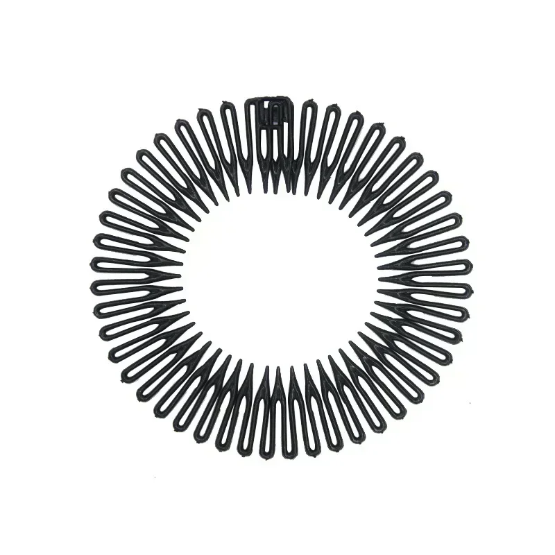 Plastic Full Circle Stretch Flexible Comb Teeth Headband Hair Hoop Band Clip Hairband for Face Washing Fixed Hair Accessories