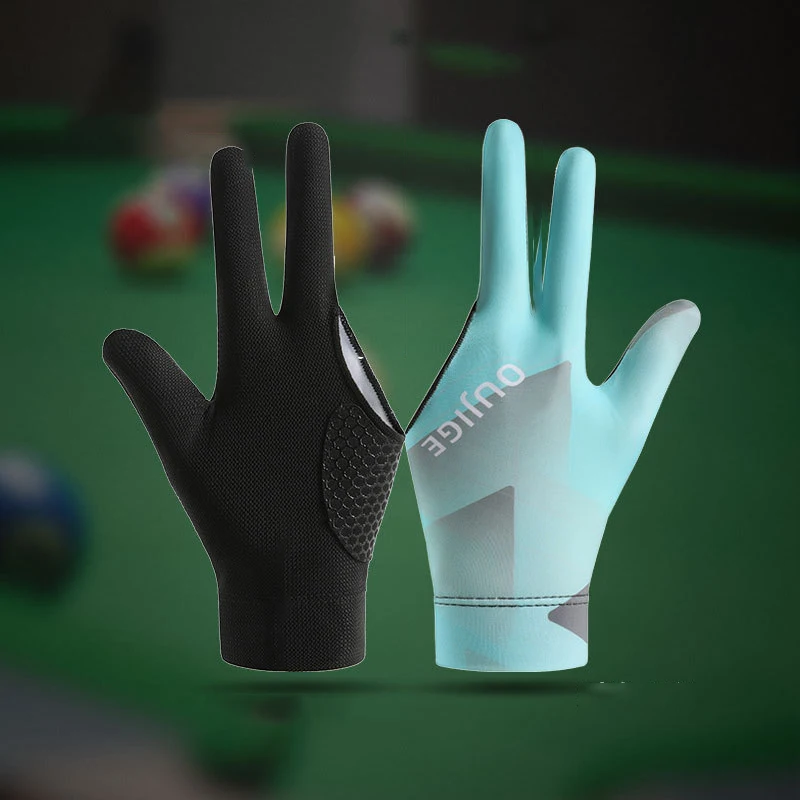 Billiards Leak Finger Gloves Snooker Non slip Left Hand Gloves Billiards Sweat Absorbing Breathable Three Finger Sports Gloves