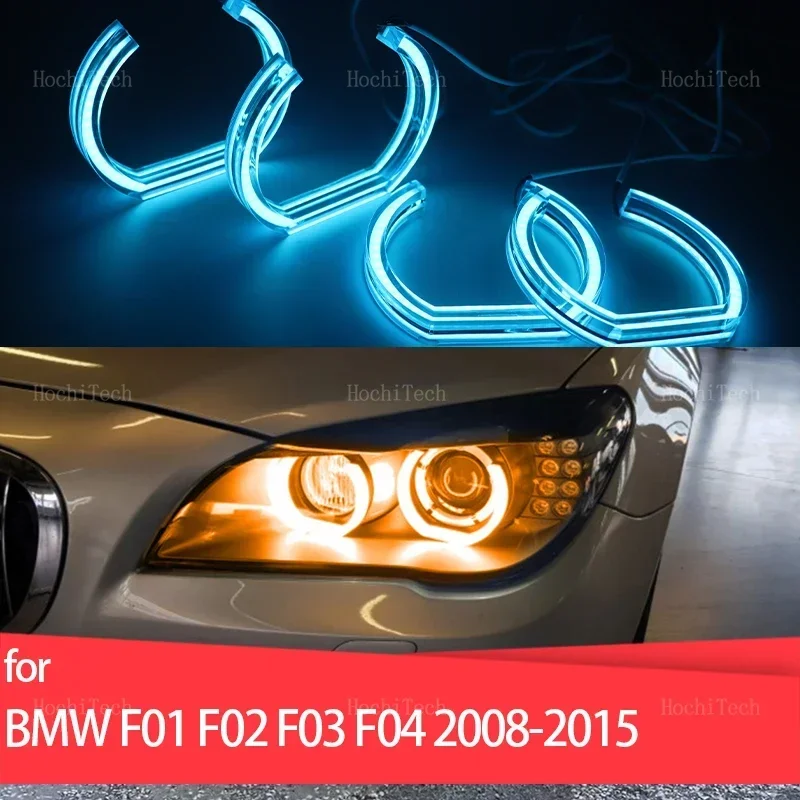 Multi-colored RGB App Control LED Angel Eyes Ring Lamp Running Light DRL for BMW 7 Series F01 F02 F03 F04 2008-2015