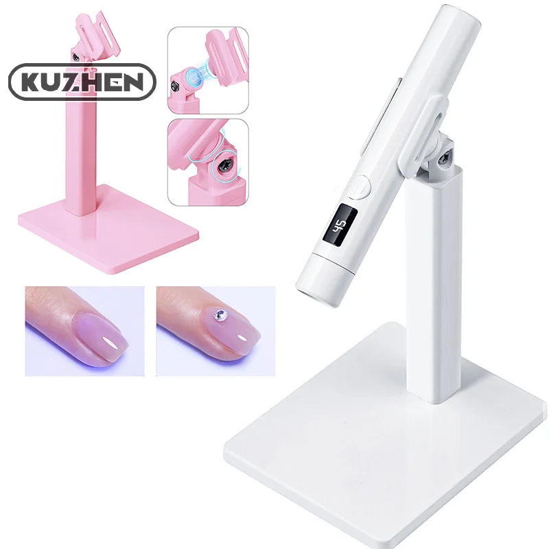 Pink White Nail Art Light Lamp Holder Portable Nail Dryer Machine Phototherapy Lamp Bracket Rotatable UV Light Lamp Holder