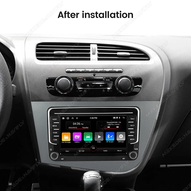 MEKEDE 7”/8” Wireless Carplay Android AUTO 2+64G car radio for Seat Leon 2 MK2 2005-2012 GPS stereo multi-media Player Head Unit