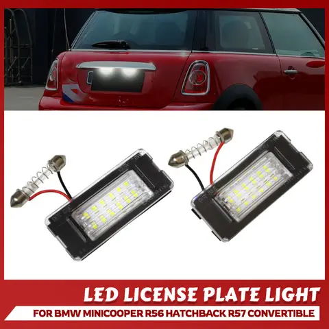 미니 쿠퍼 R56 R57 R58 R59 R50 R52 R53 LED 번호판 빛 1PCS 흰색 자동차 번호 램프 오류 무료
