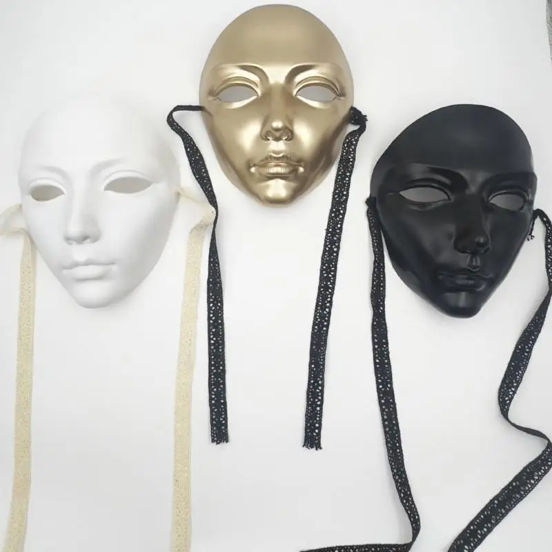 652F Paintable Full Face Mask Halloween Party Mask Full Face Mask Masquerade Mask for Women Men Masquerade Halloween