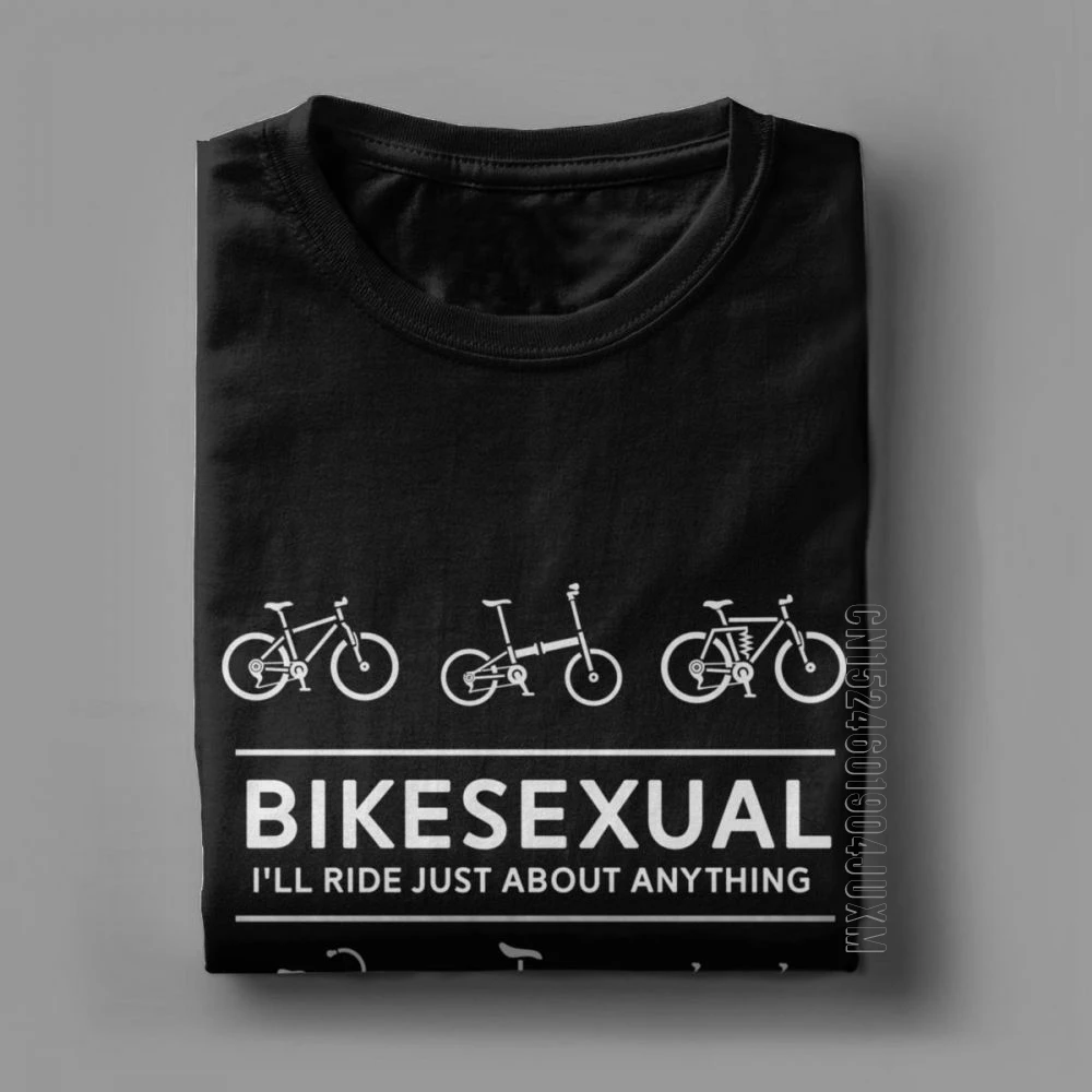 Man's Bikesexual Cyclist T-Shirts Bicycle Biking Bike Cycling Tee Gift T-Shirt Round Neck Short Sleeves Clothing Cotton Tees