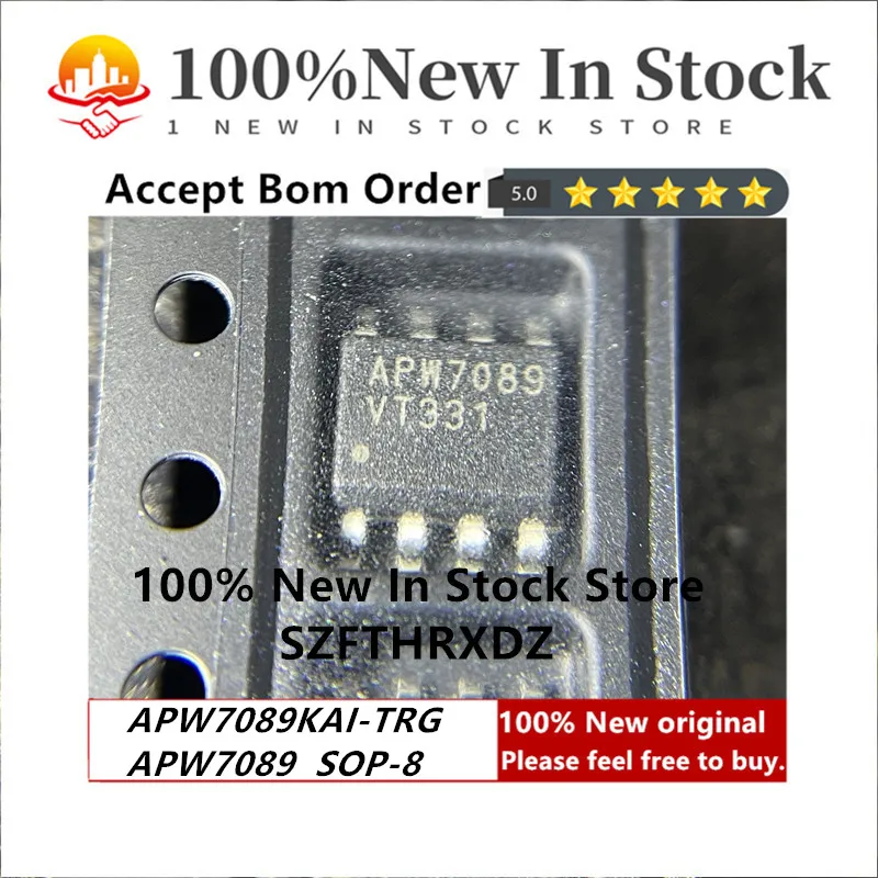 100% NEW ORIGINAL APW7089KAI-TRG SOP8 APW7089 SOP-8 4A, 26V, 380kHz, Asynchronous Step-Down Converter