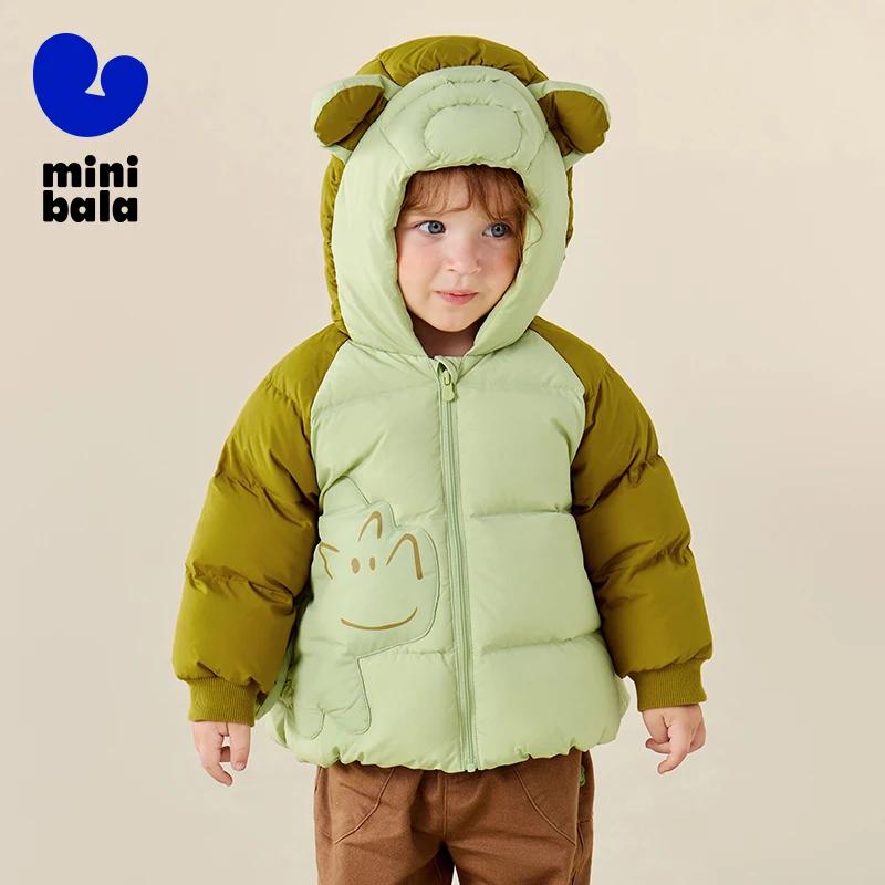 

Mini Balabala Kids Animal Hood Down Jacket Soft Windproof Waterproof Winter Coat for Babies