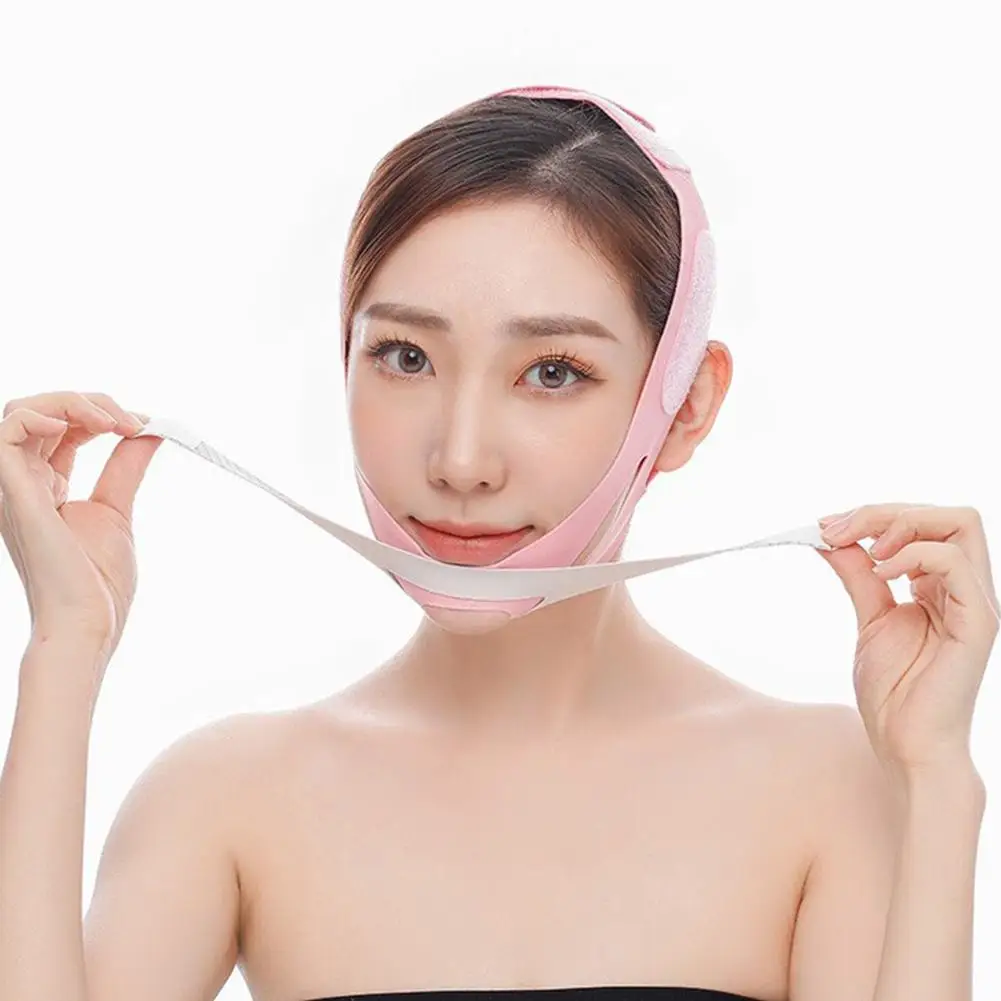 Vフェイスバンド フェイススリミングストラップ 二重あご軽減 フェイスリフト しわ改善 シェイプアップ アンチバンド バンテージ バンド チーク Vライン R1V0
