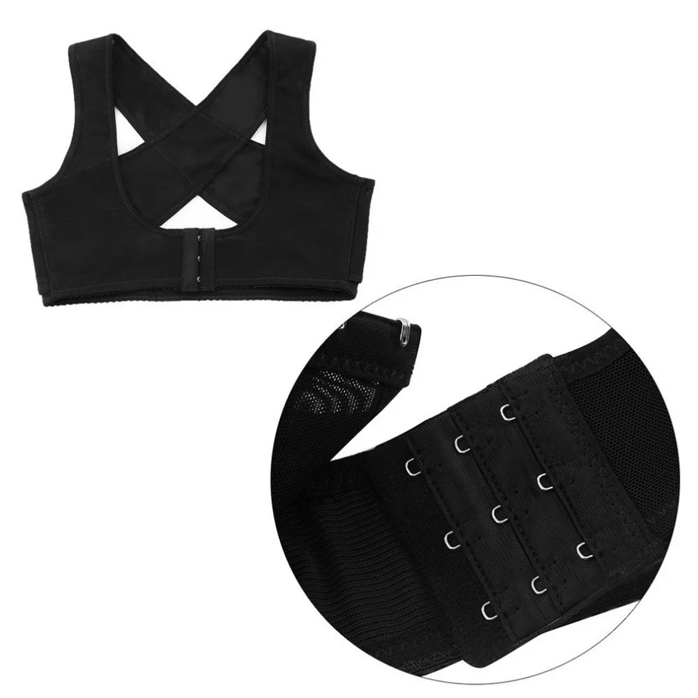 

Posture Corrector For Women Adjustable Back Chest Support Brace L Black Sweat-Absorption Breathable Hunchback Relief Tool