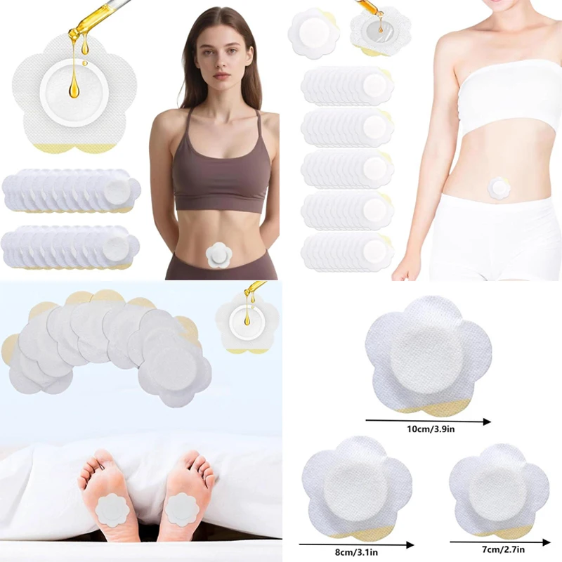 50pcs/Set Self-Adhesive Adhesive Navel Stickers Replacement Disposable Castor Oil Pack Seepage Resistant Belly Button Protectors