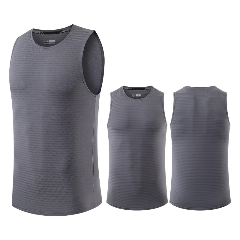 Men's Running Tank Top Breathable Vest Undershirt Compression Shirt Gym Fitness Sports Marathon Shirts Tops Sweatshirt Tees Wear