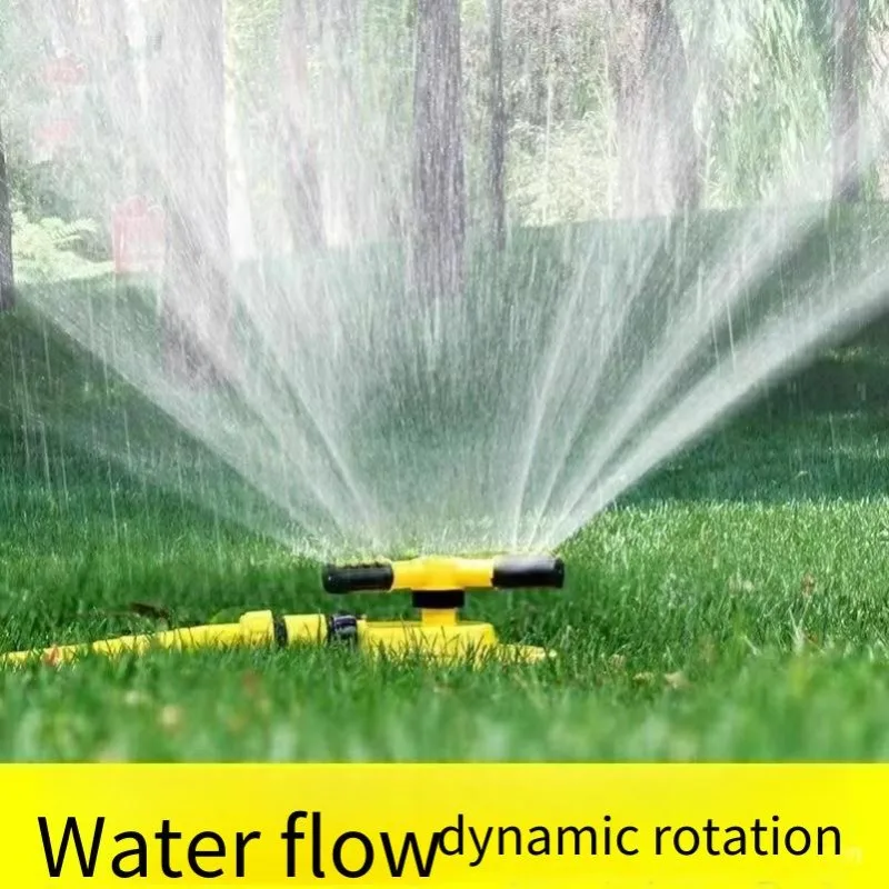 360 Rotating Garden Sprinkler Automatic Water Spray Adjustable 3 Nozzle For Lawn Yard Connectable Irrigation System Outdoor