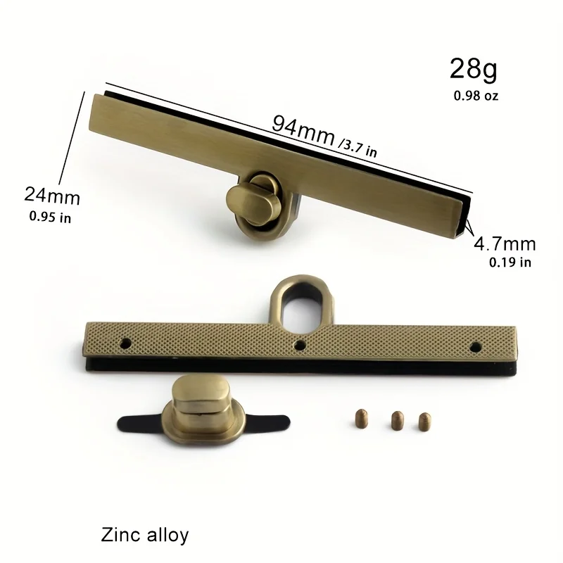 2PCS Metal Bag Closure Twist Lock Handbag Frame Straight Kiss Buckle Bag Lock Frame with Comfortable Grip DIY Wallet Making
