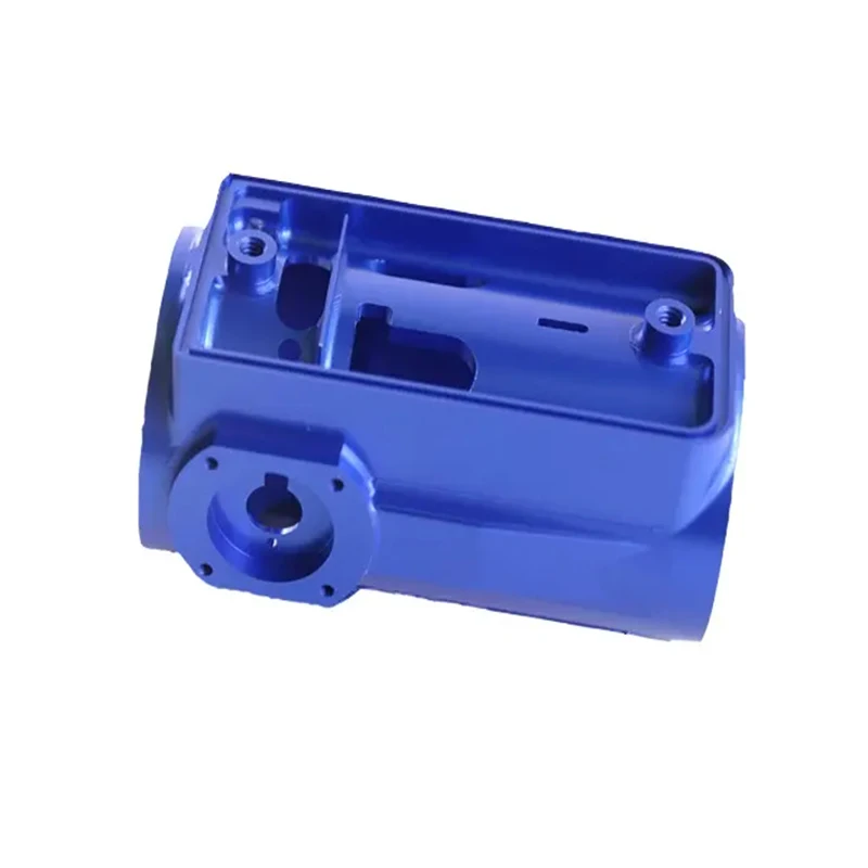 CNC machined blue anodized aluminum alloy industrial control shell, electronic instrument base, industrial control box body