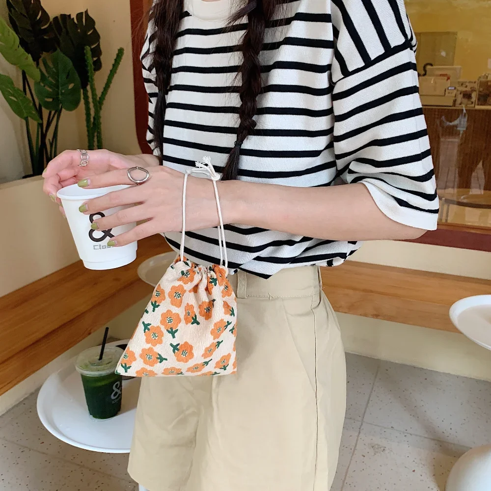 Cute Small Coin Purse Drawstring Bag Handbags Woman Girl Kids Jewelry Lipstick Cosmetic Tote Rope Bags Storage Pouch String Bag