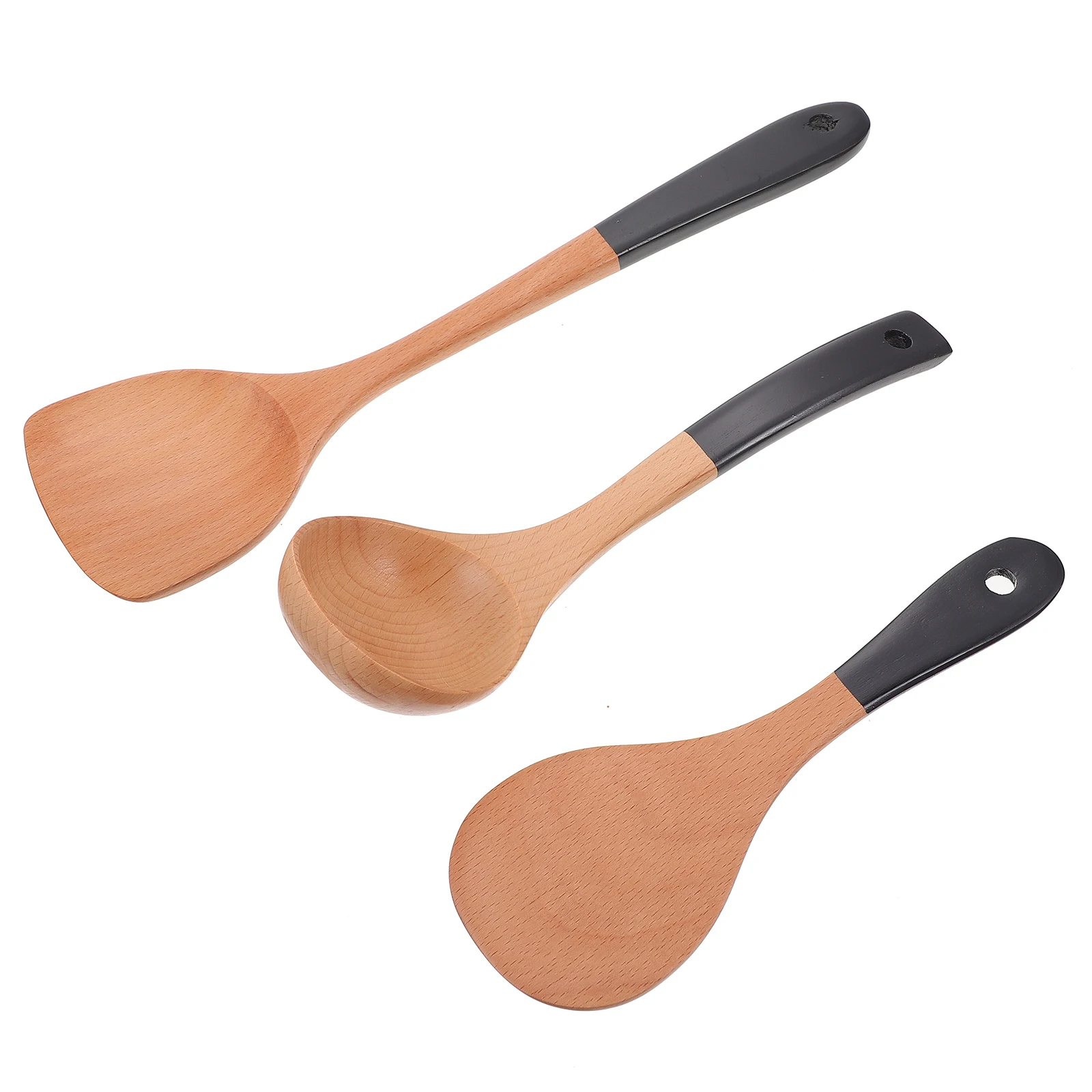 

Wooden Spatulas Spoon Set Kitchen Gadgets Cooking Tools Heat Insulated H Practical Plastic Anti Scalding Utensils