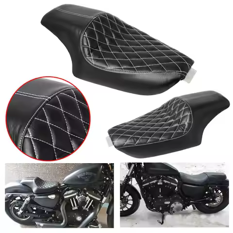Black Motorcycle Driver Front Rear Passenger Seat Two Up Seat For Harley Sportster XL883 1200 X48 2004-2016