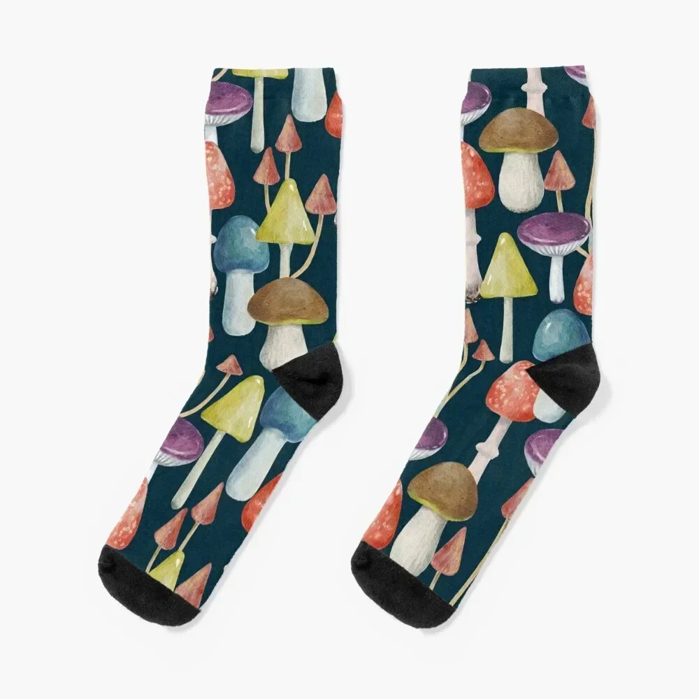 

Mushroom Colorful Fall Autumn Pattern Socks Running bright garter Run professional running Men's Socks Luxury Women's