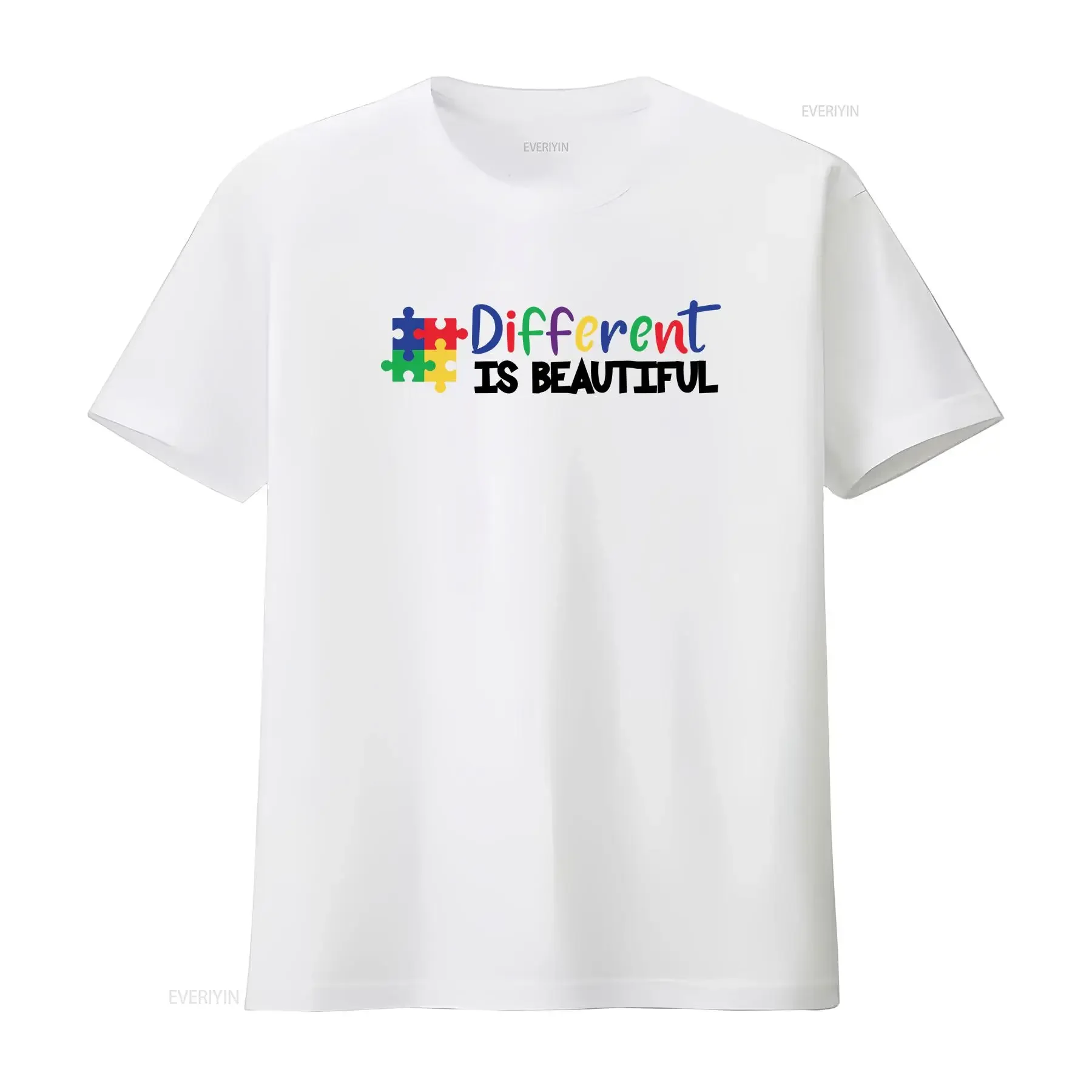 Autism T Shirt Different Is Beautiful Awareness Month Teacher Mom Support vintage Washed streetwear Stretched Unisex Breathable