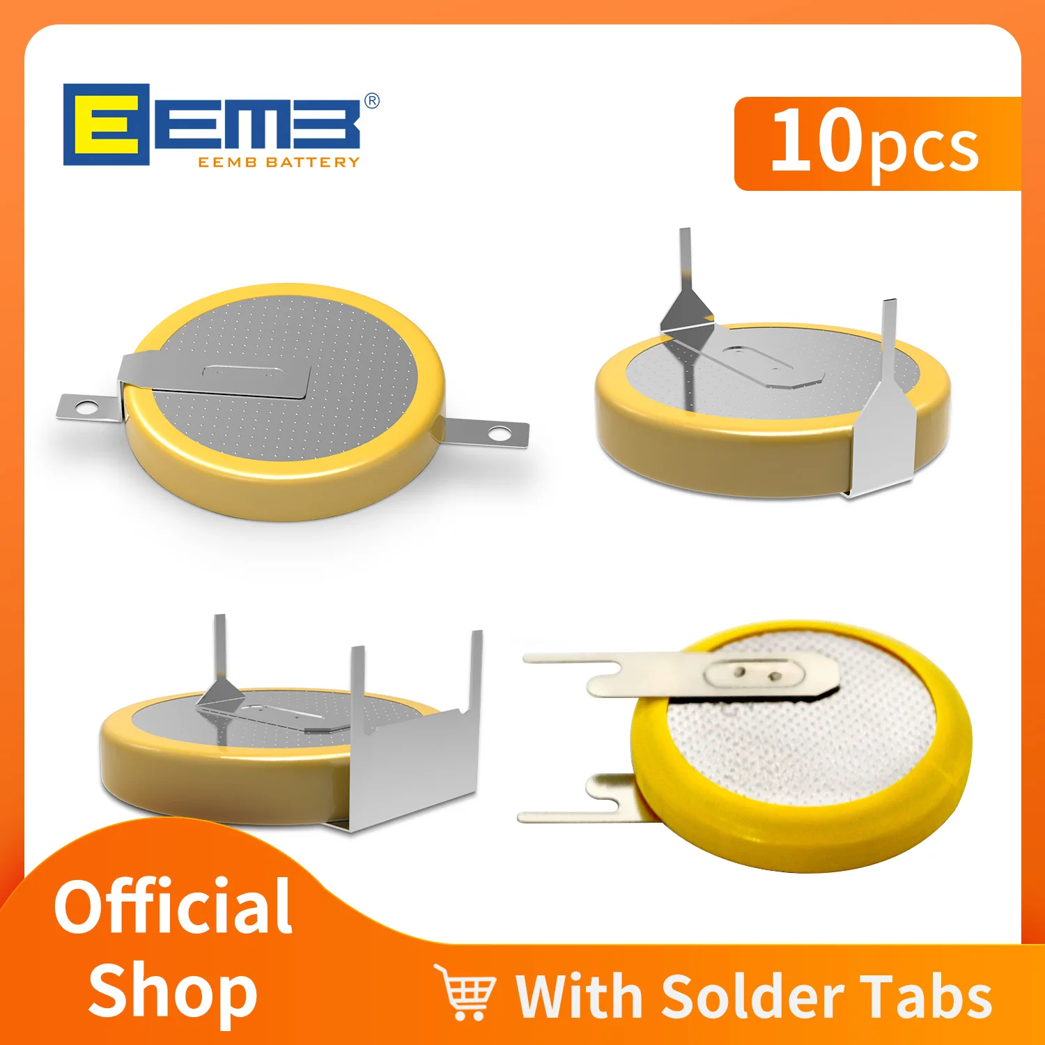 

CR2032 CR1616 CR2477 Battery With Solder Tabs Button cell Tabbed Battery 3V Coin battery with solder legs EEMB brand Li-MnO2
