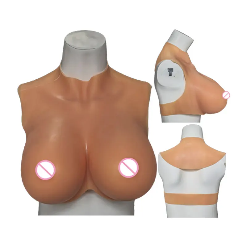 Huge Silicone Breast Forms Plate Fake Boobs Bodysuit for Transgender Drag Queen Crossdresser Celebrity Live Streaming Cosplay