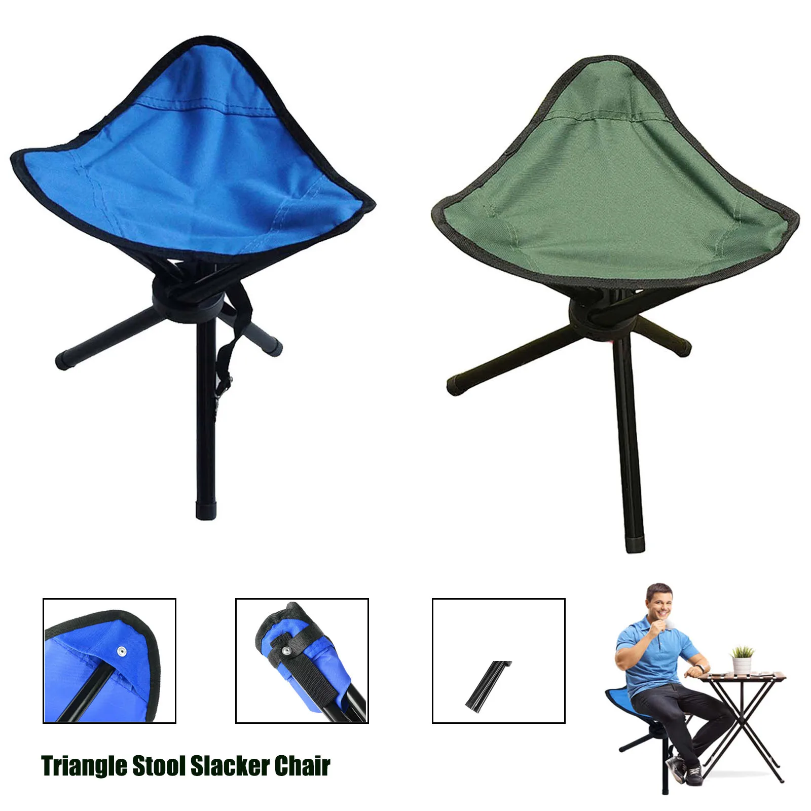 

Folding 3 Legs Fishing Chairs Travel Chair Portable Outdoor Camping Tripod carts Garden Stool Chair For Picnic Trips Beach Chair