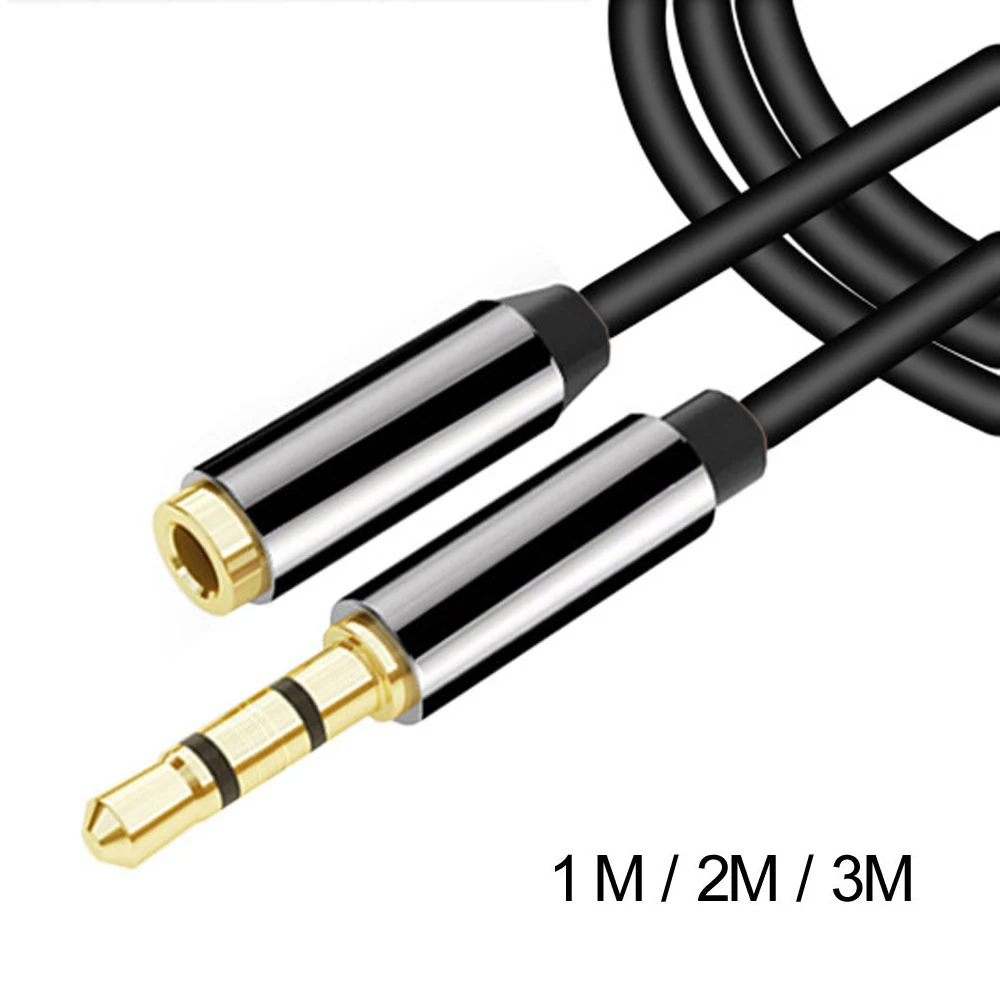1/2/3/m Audio Extension Cable 3.5mm Jack Video Extension Cable Male to Female Headphone Aux Cord 4 Pole Video Cable Accessories