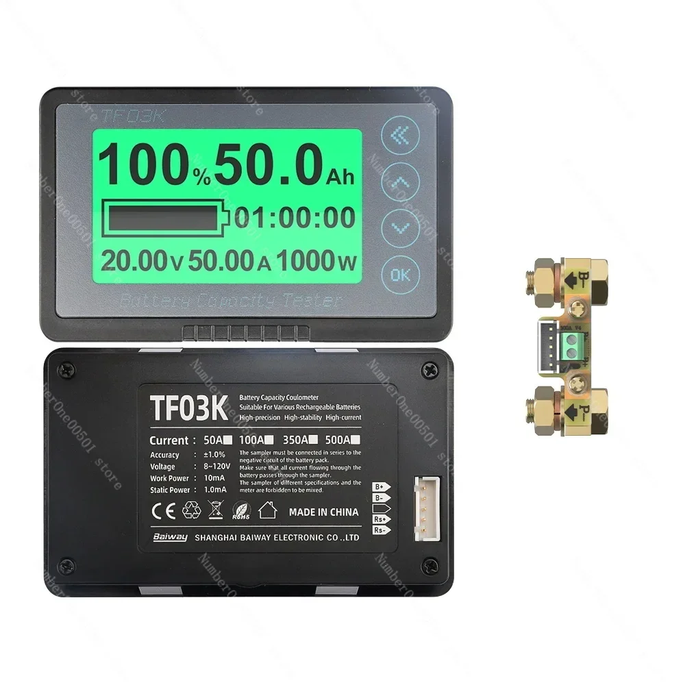 TF03K Battery Monitor TTL232 RS485 Communication Voltmeter Ammeter Power Meter 50A 100A 350A 500A Coulombmeter Car Acid Lithium