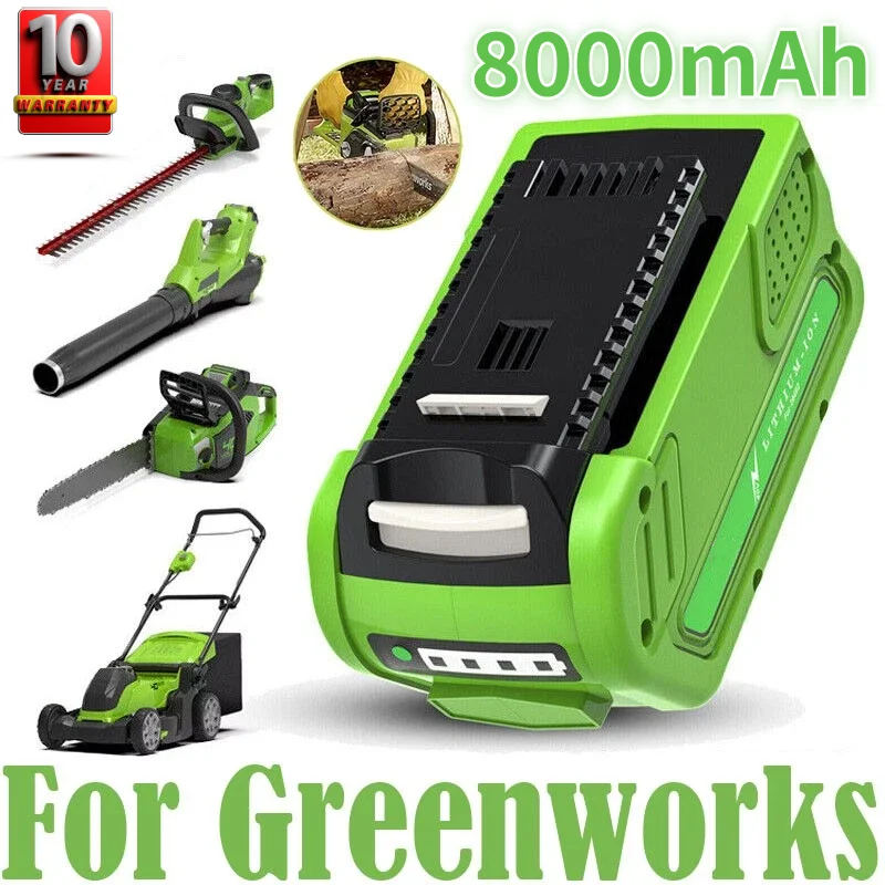 Für GreenWorks 29462 Ersatzakku 40V 8000mAh Akku für 29472 29282 G-MAX Rasenmäher Elektrowerkzeug-Akku