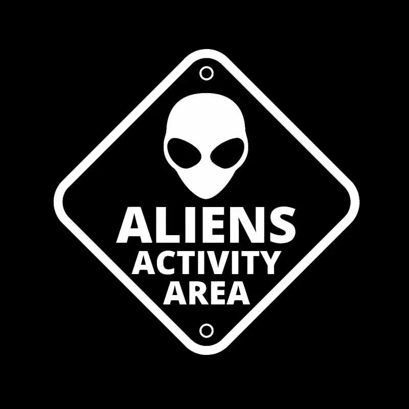 Fashion ALIEN ACTIVITY AREA UFO Funny Car Stickers Vinyl Decal 14.5CM * 14.5CM