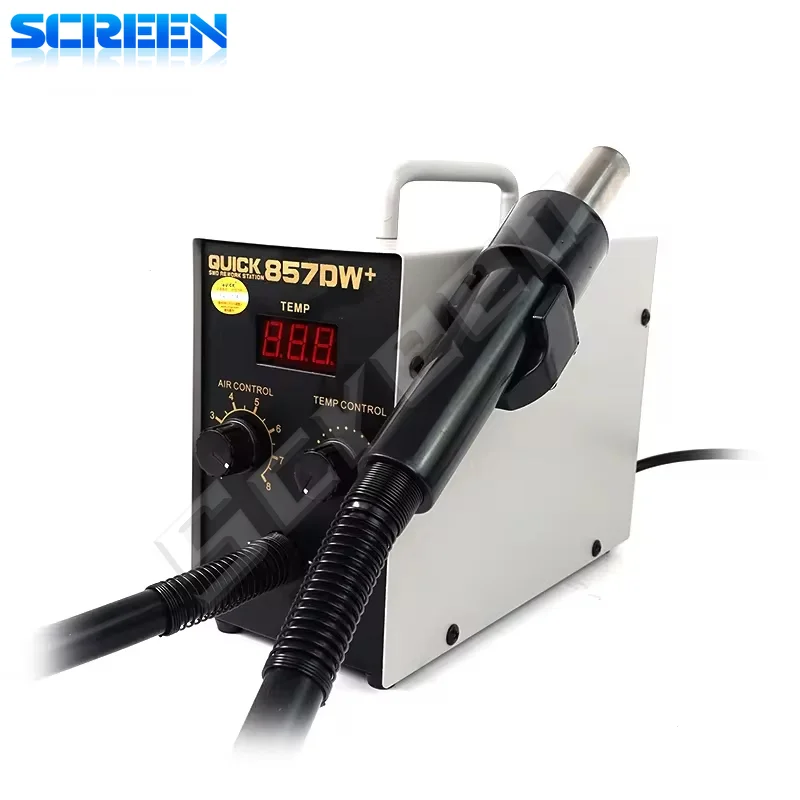 QUICK 857DW+ BGA Rework Station 580W Hot Air Gun Soldering Station with Heater SMD  Solder Station Phone Motherboard PCB