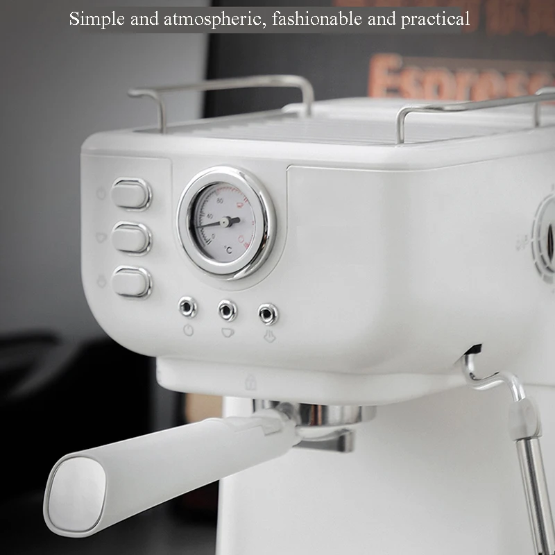 半自動エスプレッソカプチーノコーヒーマシン温度調節可能なポルタフィルターコーヒーメーカーメタル