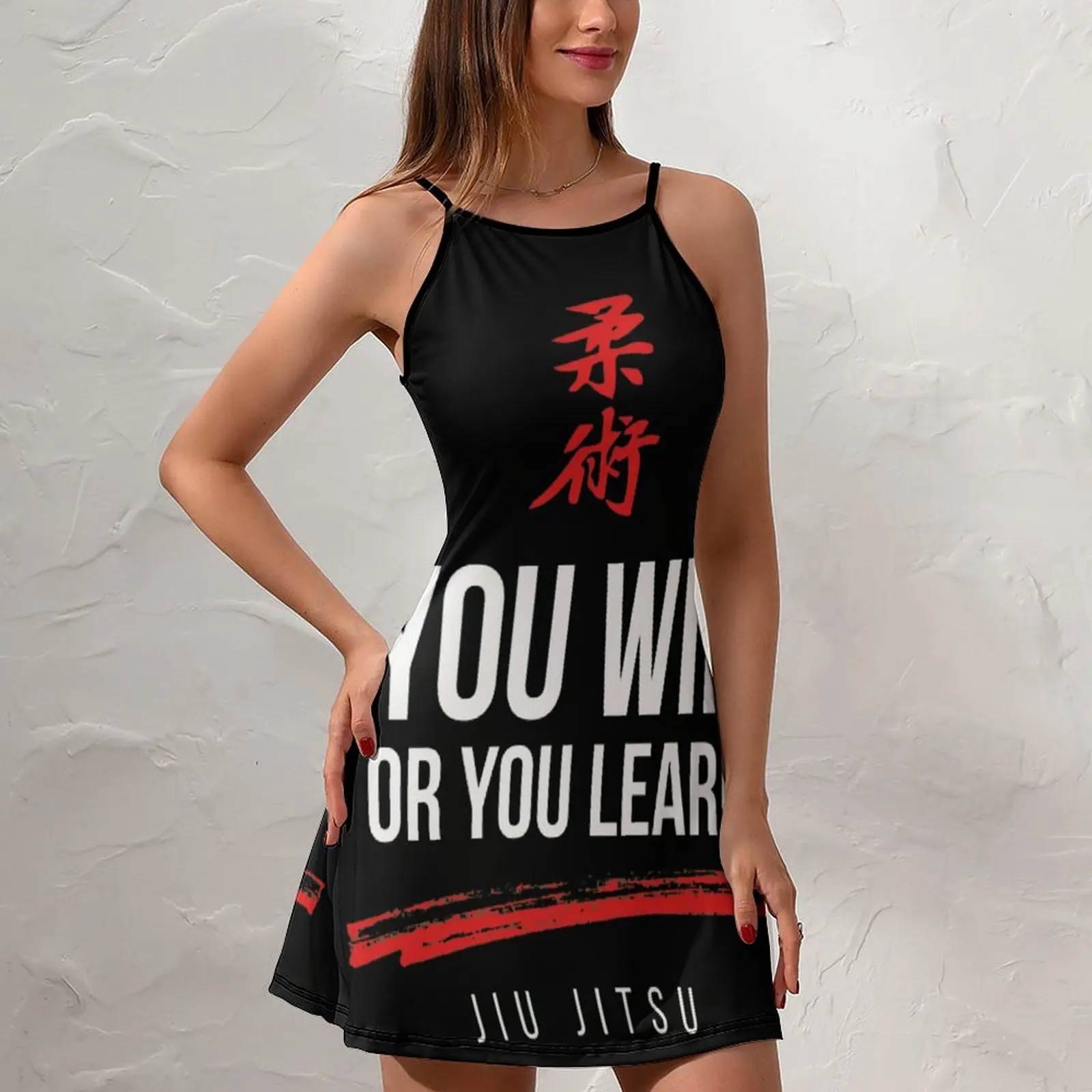 Exotic Woman's Clothing Dresses You Win Or You Learn Jiu Jitsu Jiu  Women's Sling Dress Cute Cocktails Casual