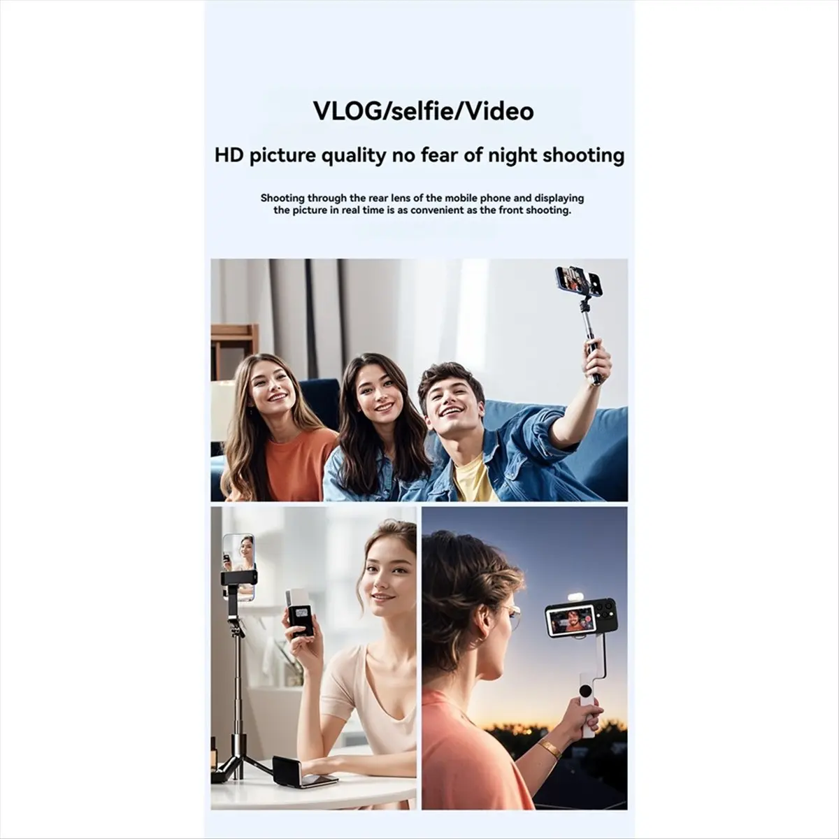 شاشة مراقبة قاذف شاشة مغناطيسية لاسلكية للهاتف المحمول للهواتف الذكية وتسجيل الفيديو المباشر باللون الأبيض #6