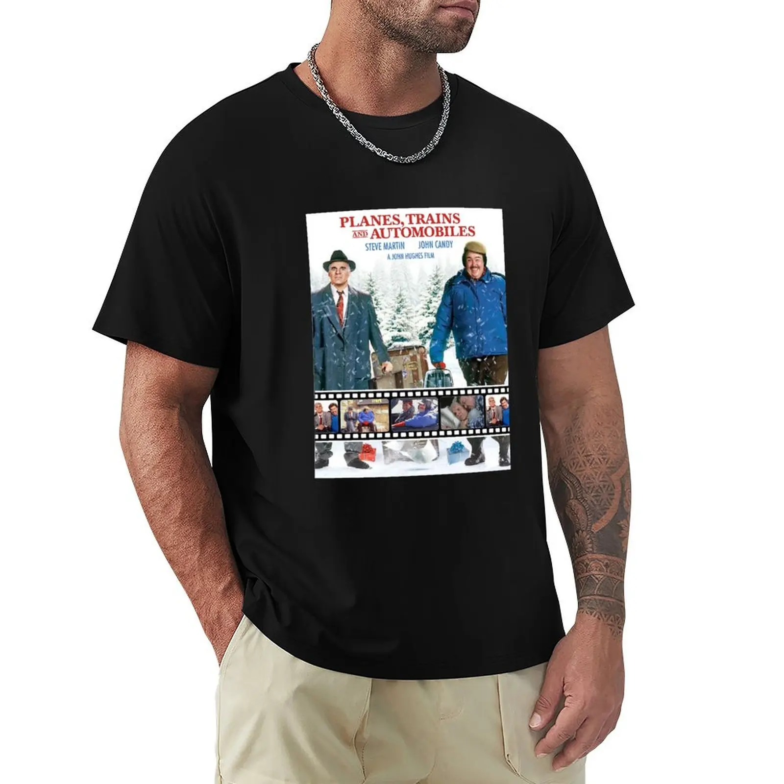 Planes Trains And Automobiles Poster T-Shirt No Iron Casual Short Sleeve Top