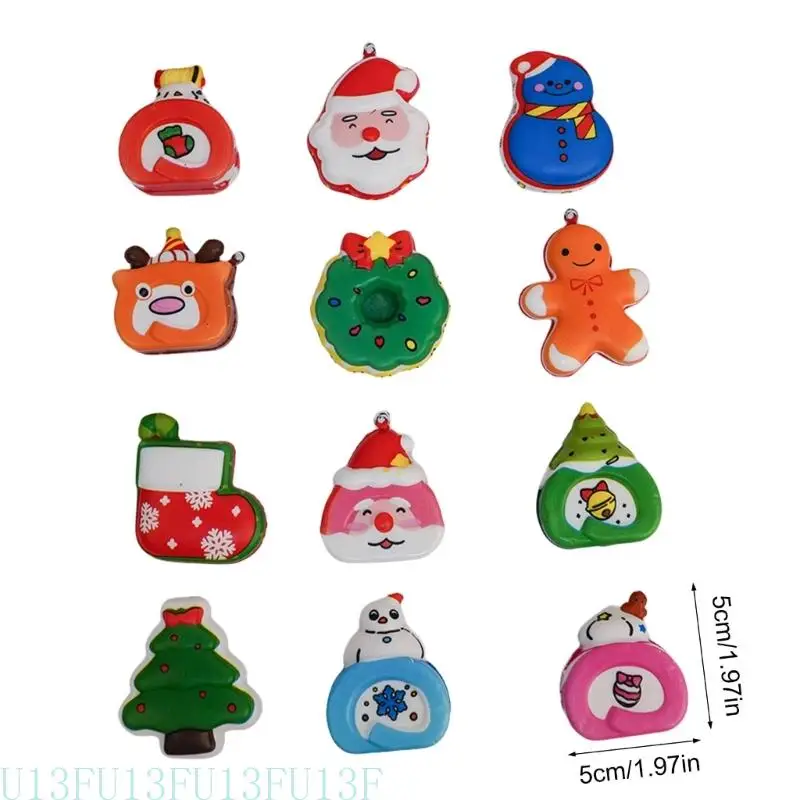 U13f Kinderen Squeze Toy Novely Kerstmokspeler Cartoon Santa Snowman For Kids Stress verminderen leuke speelgoedbenodigdheden