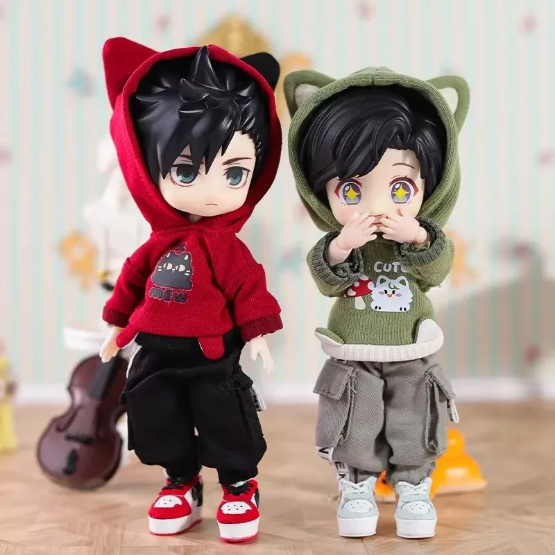 OB11 Clothes Small Animal Sweatshirt Baby Clothes Suit Shorts Set Clothes Decoration GSC Body, 1/12bjd Doll Clothes Toy Clothing
