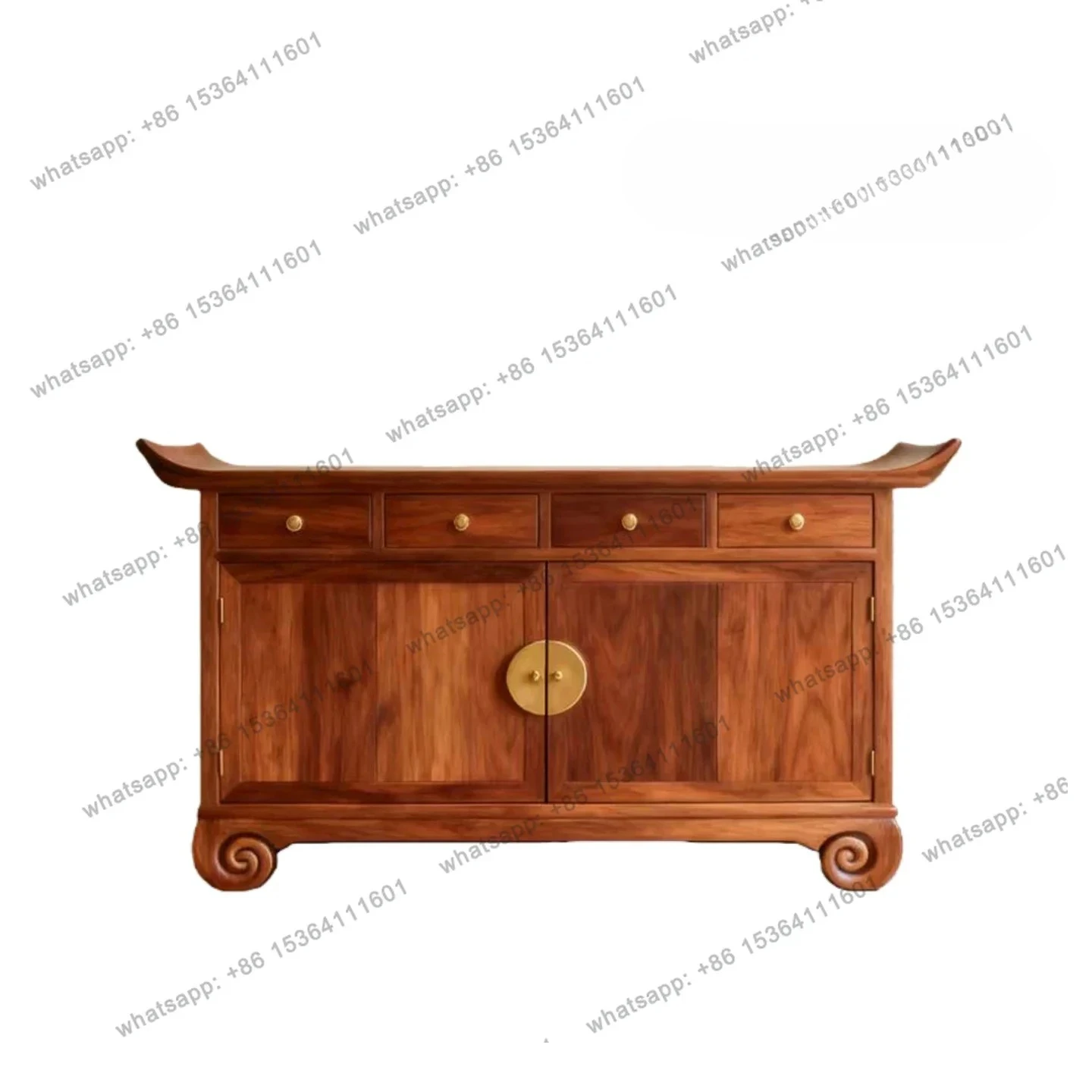 New Chinese-style entrance cabinet, warped head cabinet, entrance cabinet, Buddhist platform solid wood table, Zen locker